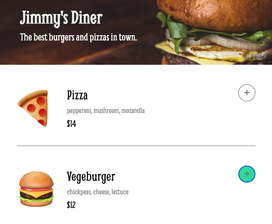 A thumbnail for Jimmy's Diner: a restaurant ordering app.